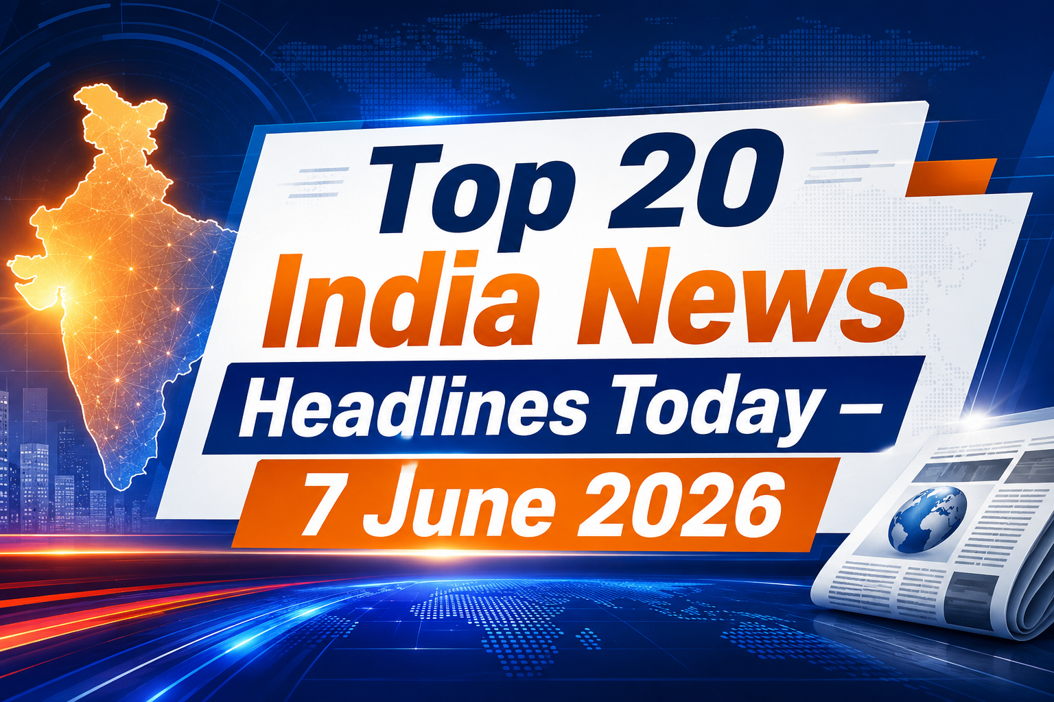 Top 20 India News Headlines Today – 7 June 2026